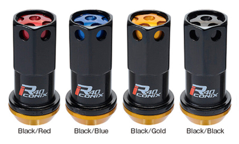Project Kics 12X1.25 Black R40 Lug Nut - Single (WZRC13K)